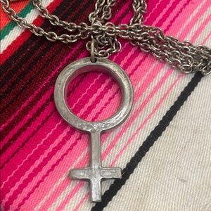 Sterling-Style Silver Venus Pendant Necklace - Feminine Symbol